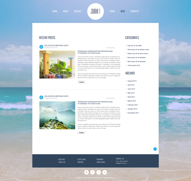 ภาพหน้าตัวอย่าง บล็อก ภาพหน้าตัวอย่าง บล็อก-ฟรี Template สร้างเว็บไซต์ สำหรับธุรกิจท่องเที่ยว