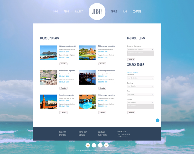 ภาพตัวอย่างหน้า Tour - ฟรี Template สร้างเว็บไซต์ สำหรับธุรกิจท่องเที่ยว